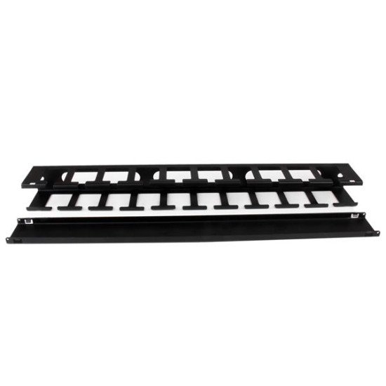 StarTech.com Panneau de gestion de câbles horizontal 1U pour rack de serveur - Guide pour câbles avec couverture