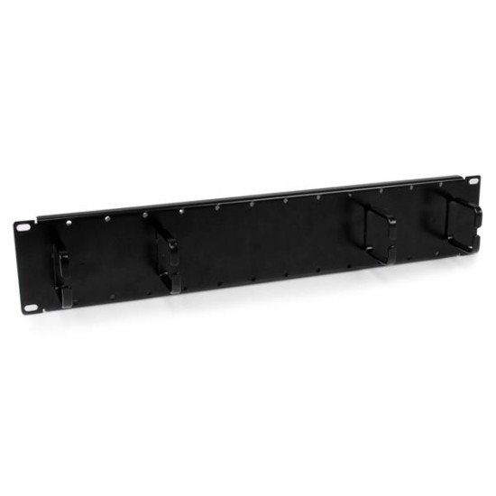 StarTech.com Panneau double de gestion de câbles horizontal 2U pour rack de serveur - Guide pour câbles avec anneaux