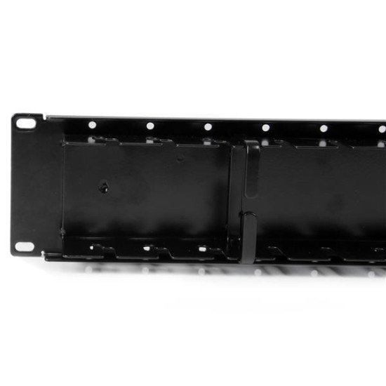 StarTech.com Panneau double de gestion de câbles horizontal 2U pour rack de serveur - Guide pour câbles avec anneaux