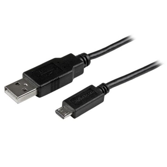 StarTech.com Câble de charge /synchronisation mobile USB A vers Micro B mince de 0,5m pour smartphone et tablette - M/M - Noir
