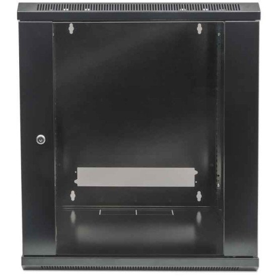 Intellinet Armoire réseau murale 19" (standard), 15U, profondeur 600 mm, noire, en kit, charge max. 60 kg, utilisable sur bureau ou sol, profondeur utile 410 mm, porte métal et verre, panneaux latéraux amovibles