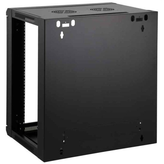 Intellinet Armoire réseau murale 19" (standard), 6U, profondeur 450 mm, noire, en kit, charge max. 60 kg, utilisable sur bureau ou sol, profondeur utile 270 à 350 mm, porte métal et verre, panneaux latéraux amovibles