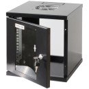 Intellinet Armoire réseau murale 10" (standard), 6U, profondeur 300 mm, noire, assemblée, charge max. 60 kg, utilisable sur bureau ou sol, profondeur utile 265 mm, porte métal et verre, panneaux latéraux amovibles
