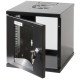 Intellinet Armoire réseau murale 10" (standard), 6U, profondeur 300 mm, noire, assemblée, charge max. 60 kg, utilisable sur bureau ou sol, profondeur utile 265 mm, porte métal et verre, panneaux latéraux amovibles