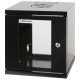 Intellinet Armoire réseau murale 10" (standard), 6U, profondeur 300 mm, noire, assemblée, charge max. 60 kg, utilisable sur bureau ou sol, profondeur utile 265 mm, porte métal et verre, panneaux latéraux amovibles