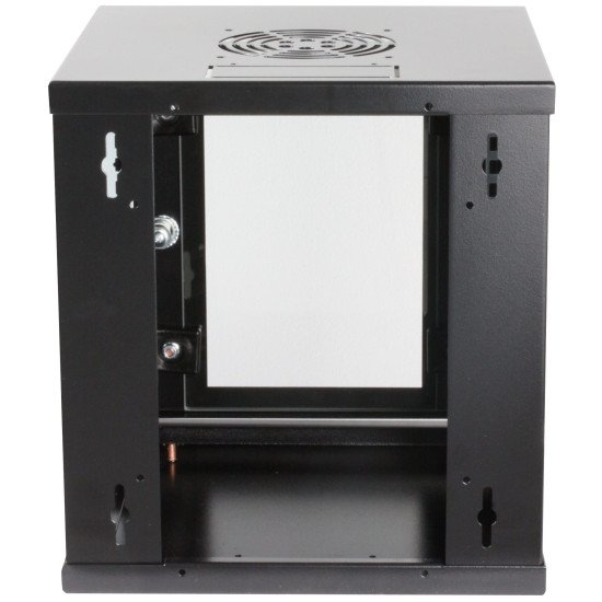 Intellinet Armoire réseau murale 10" (standard), 6U, profondeur 300 mm, noire, assemblée, charge max. 60 kg, utilisable sur bureau ou sol, profondeur utile 265 mm, porte métal et verre, panneaux latéraux amovibles