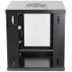 Intellinet Armoire réseau murale 10" (standard), 6U, profondeur 300 mm, noire, assemblée, charge max. 60 kg, utilisable sur bureau ou sol, profondeur utile 265 mm, porte métal et verre, panneaux latéraux amovibles