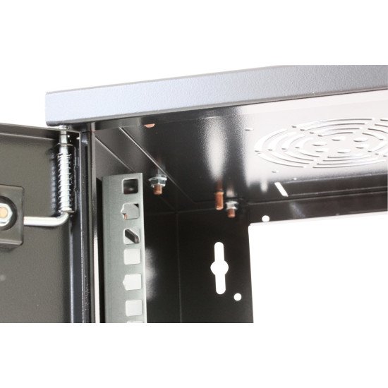 Intellinet Armoire réseau murale 10" (standard), 6U, profondeur 300 mm, noire, assemblée, charge max. 60 kg, utilisable sur bureau ou sol, profondeur utile 265 mm, porte métal et verre, panneaux latéraux amovibles