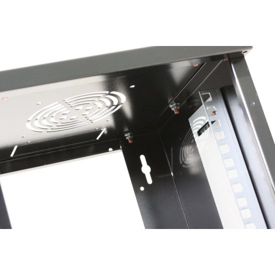 Intellinet Armoire réseau murale 10" (standard), 6U, profondeur 300 mm, noire, assemblée, charge max. 60 kg, utilisable sur bureau ou sol, profondeur utile 265 mm, porte métal et verre, panneaux latéraux amovibles