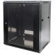 Intellinet Armoire réseau murale 19" (standard), 12U, profondeur 450 mm, noire, en kit, charge max. 60 kg, utilisable sur bureau ou sol, profondeur utile 270 à 350 mm, , porte métal et verre, panneaux latéraux amovibles