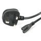 StarTech.com Cordon d'alimentation bipolaire pour UK BS1363 vers C7 de 1m pour ordinateur portable - M/F - Noir