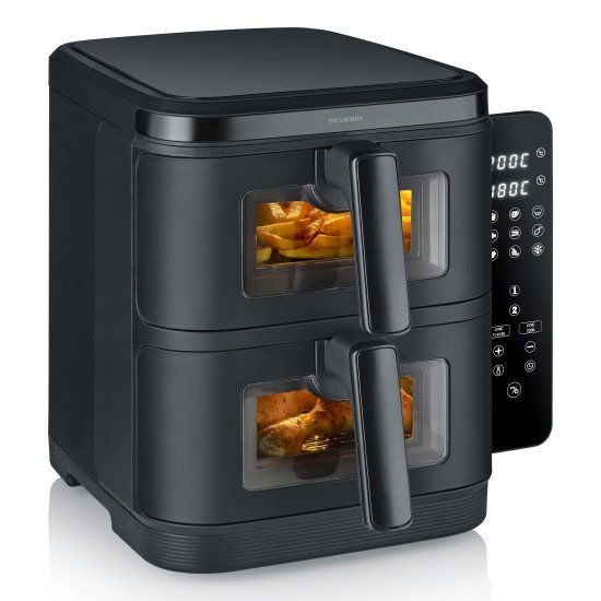 Severin FR 2468 Double 11 L Autonome 2800 W Friteuse d'air chaud Noir