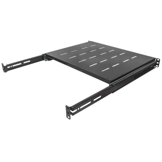 Intellinet Étagère coulissante 19", 1U, profondeur réglable de 800 à 1000 mm, profondeur d'étagère 550 mm, noire, garantie trois ans