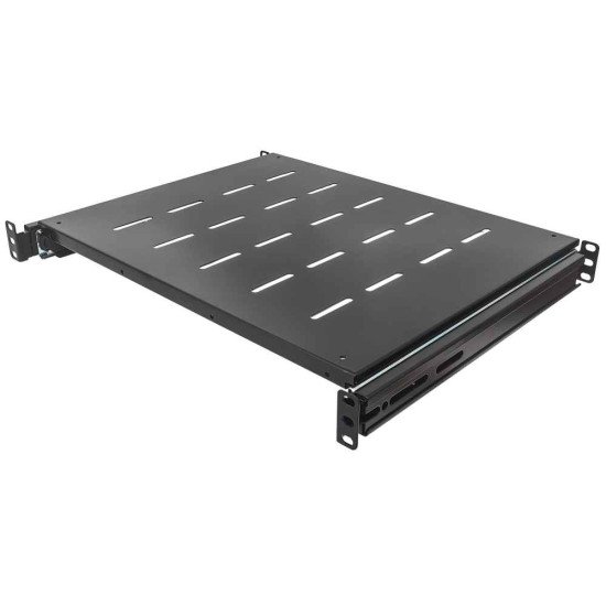 Intellinet Étagère coulissante 19", 1U, profondeur réglable de 800 à 1000 mm, profondeur d'étagère 550 mm, noire, garantie trois ans