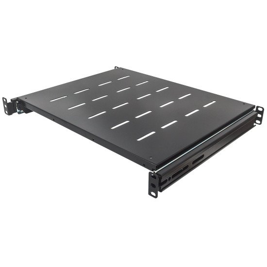 Intellinet Étagère coulissante 19", 1U, pour armoires et racks de 600 à 800 mm de profondeur, profondeur d'étagère 350 mm, charge max. 35 kg, noire, garantie trois ans