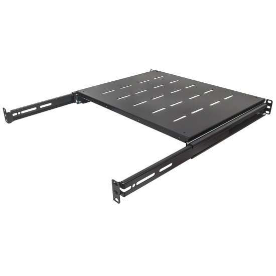 Intellinet Étagère coulissante 19", 1U, pour armoires et racks de 600 à 800 mm de profondeur, profondeur d'étagère 350 mm, charge max. 35 kg, noire, garantie trois ans