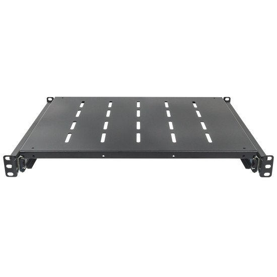Intellinet Étagère coulissante 19", 1U, pour armoires et racks de 600 à 800 mm de profondeur, profondeur d'étagère 350 mm, charge max. 35 kg, noire, garantie trois ans