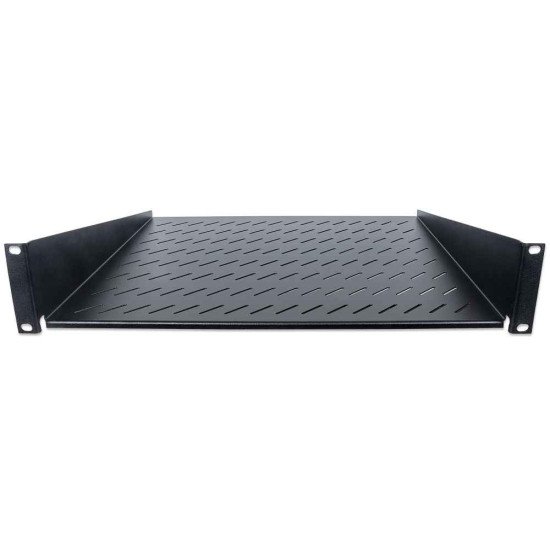 Intellinet Étagère cantilever 19", 2U, montage frontal 2 points, profondeur 400 mm, ventilée, charge max. 25 kg, noire, garantie trois ans