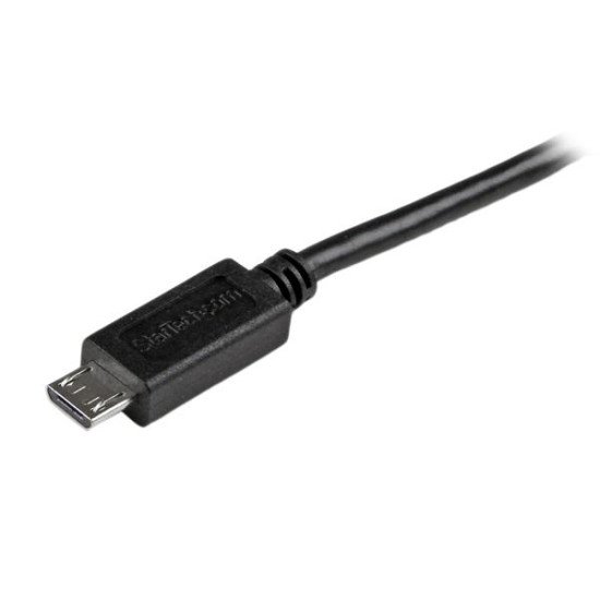 StarTech.com Câble de charge / synchronisation mobile USB A vers Micro B slim de 15 cm pour smartphone et tablette - M/M - Noir