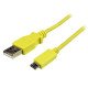StarTech.com Câble de charge /synchronisation mobile USB A vers Micro B slim de 1 m pour smartphone et tablette - M/M - Jaune