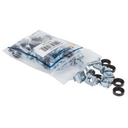 Intellinet Jeu d'écrous cage M6 (20 pcs) avec vis et rondelles, pour armoires et racks 19", pot plastique, garantie à vie