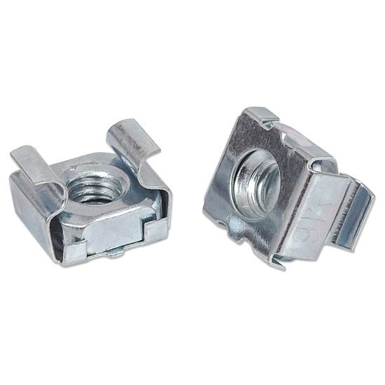 Intellinet Jeu d'écrous cage M6 (20 pcs) avec vis et rondelles, pour armoires et racks 19", pot plastique, garantie à vie