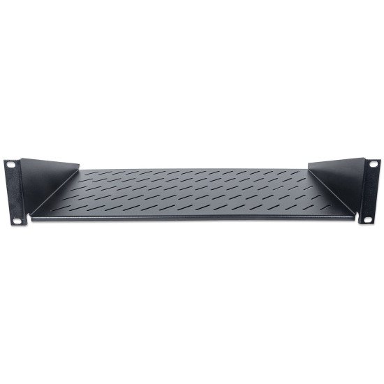 Intellinet Étagère cantilever 19", 2U, montage frontal 2 points, profondeur 250 mm, charge max. 25 kg, noire, garantie trois ans