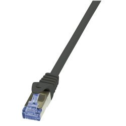LogiLink Cat6a S/FTP, 1m câble de réseau Noir S/FTP (S-STP)