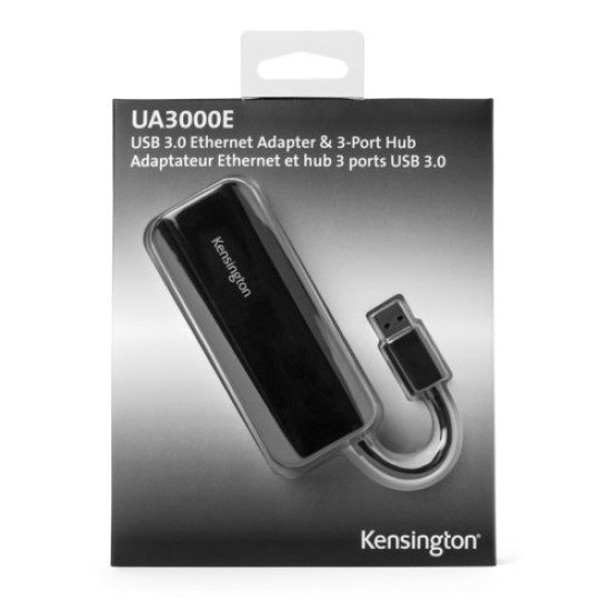 Kensington Adaptateur Ethernet et hub 3 ports USB 3.0 Kensington Adaptateur Ethernet et hub 3 ports USB 3.0