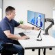 StarTech.com Bras pour Double Moniteur avec Barre Transversale, Écrans Jusqu'à 27", VESA 75x75/100x100, Max 15kg, Pince en C, Entièrement Articulé, Ressort Mécanique, TAA