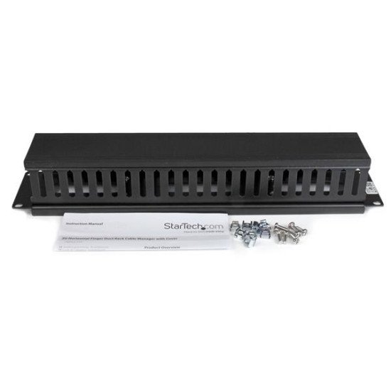 StarTech.com Panneau de gestion de câbles horizontal 2U pour rack de serveur - Guide pour câbles avec couverture