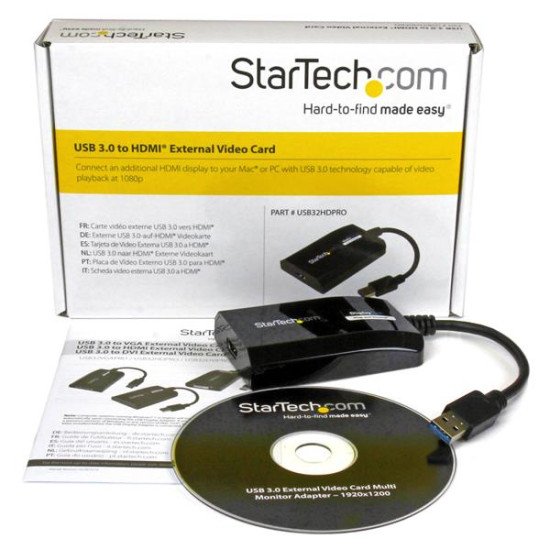 StarTech.com Adaptateur vidéo multi-écrans USB 3.0 vers HDMI pour Mac / PC - Carte graphique externe certifié DisplayLink - HD 1080p