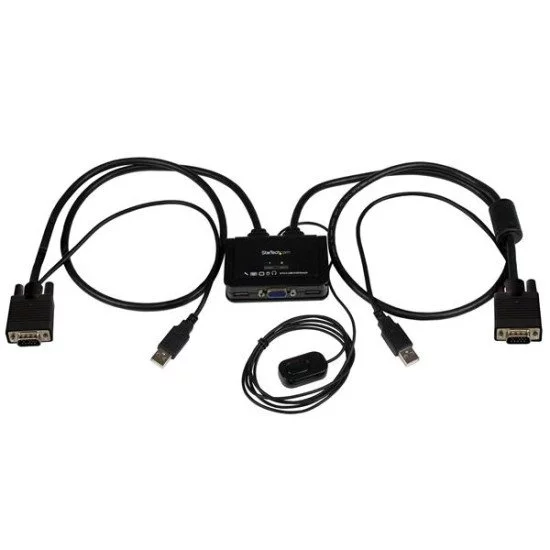 StarTech.com Switch KVM USB VGA à 2 ports - Commutateur KVM alimenté par  USB avec câbles et commutateur à distance SV211USB pas cher