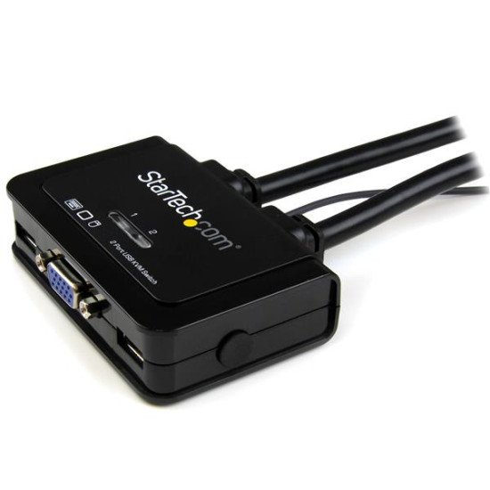 StarTech.com Switch KVM USB VGA à 2 ports - Commutateur KVM alimenté par USB avec câbles et commutateur à distance