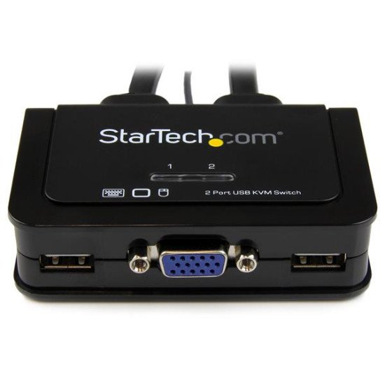 StarTech.com Switch KVM USB VGA à 2 ports - Commutateur KVM alimenté par USB avec câbles et commutateur à distance