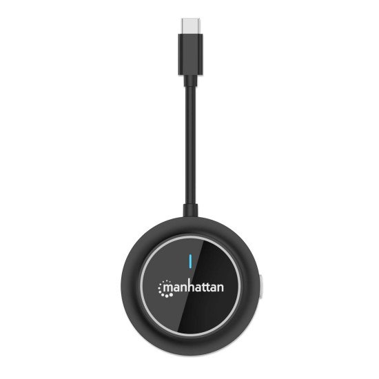 Manhattan Adaptateur sans fil HDMI 1080p avec émetteur USB-C, dongle pour diffusion vidéo sans fil depuis un appareil USB-C vers un téléviseur ou un projecteur HDMI, nécessite le récepteur du kit de présentation sans fil HDMI n° 208420, noir