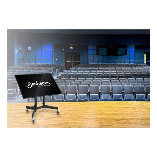 Manhattan Supporte une TV de 23" à 70" jusqu'à 40 kg, Inclinaison de +45°, faible hauteur, idéal pour les scènes et les notes de présentation, noir