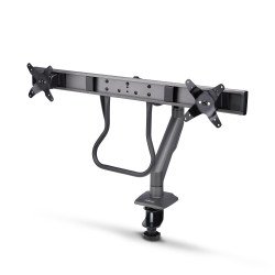 StarTech.com Bras pour Double Moniteur avec Barre Transversale, Écrans Jusqu'à 27", VESA 75x75/100x100, Max 15kg, Pince en C, Entièrement Articulé, Ressort Mécanique, TAA