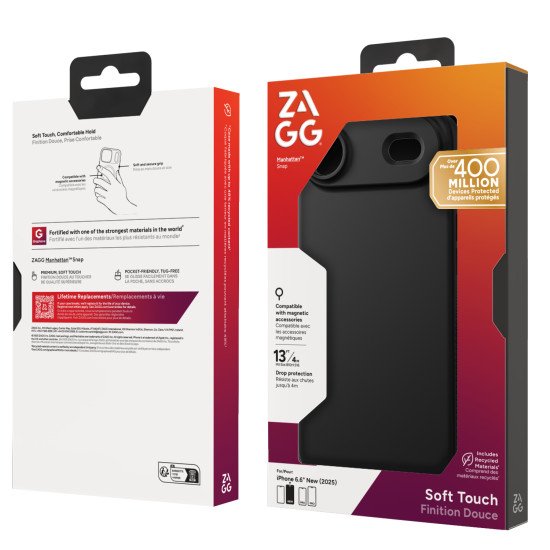 ZAGG Manhattan Snap coque de protection pour téléphones portables 16,5 cm (6.5") Housse Noir ZAGG Manhattan Snap coque de protection pour téléphones portables 16,5 cm (6.5") Housse Noir