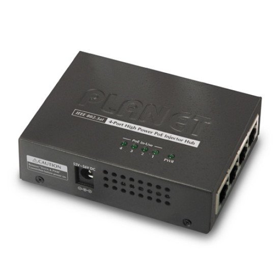 Planet HPOE-460 adaptateur et injecteur PoE Gigabit Ethernet 52 V