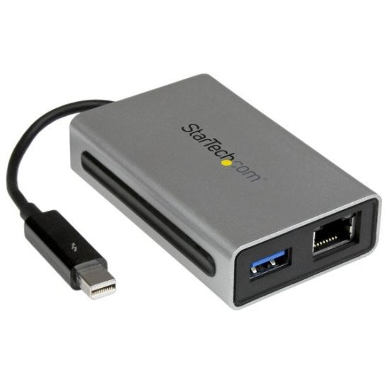 StarTech.com Adaptateur Thunderbolt vers Gigabit Ethernet plus USB 3.0 - Convertisseur Thunderbolt