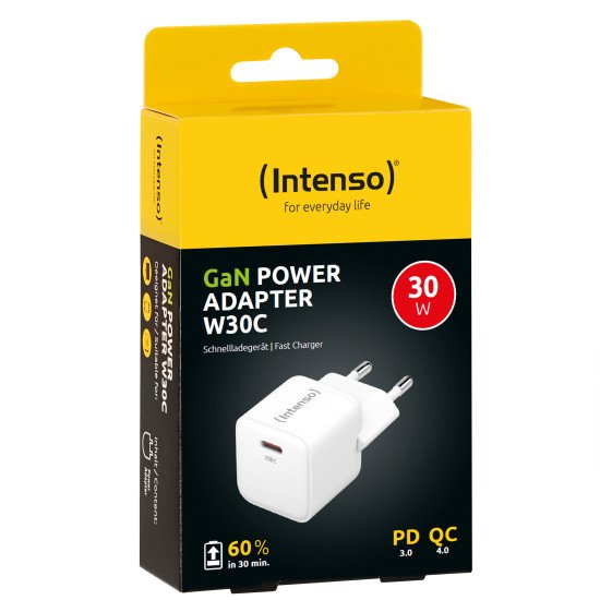 Intenso POWER ADAPTER USB-C GAN/7803022 Universel Blanc Secteur Charge rapide Intérieure