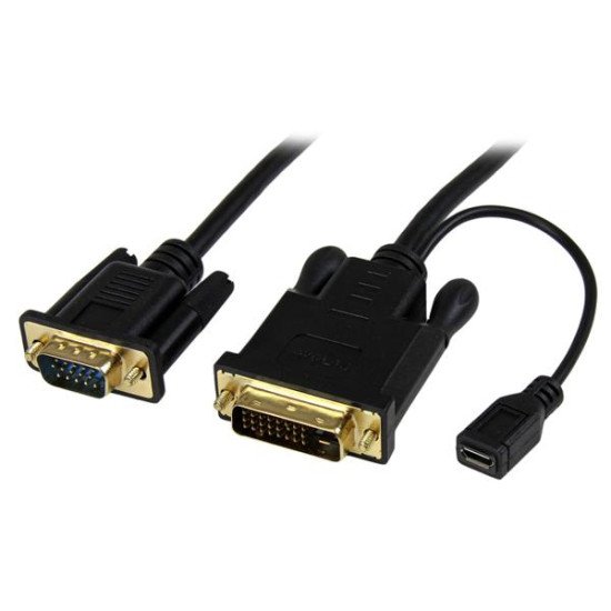 StarTech.com Câble adaptateur DVI vers VGA de 1,8m - Convertisseur actif DVI-D vers HD15 - M/M - 1920x1200