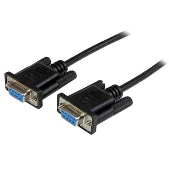 StarTech.com Câble null modem série DB9 RS232 de 2m - Cordon série DB9 vers DB9 - F/F - Noir