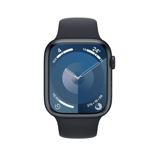 Apple Watch Series 9 45 mm Numérique 396 x 484 pixels Écran tactile 4G Noir Wifi GPS (satellite)