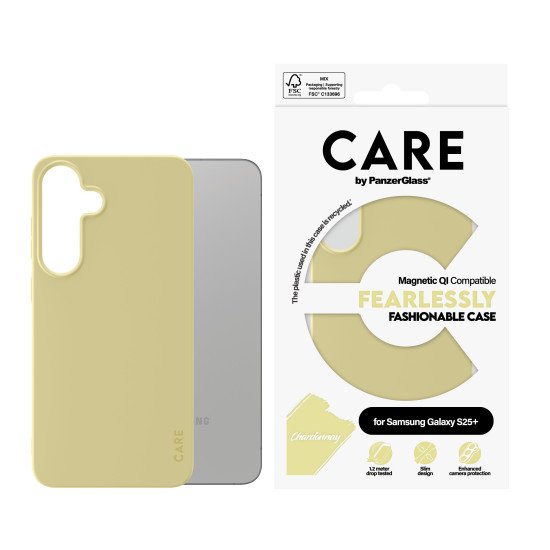 PanzerGlass CARE by ® Fashionable Case Chardonnay w. Qi Compatible Samsung Galaxy S25+ coque de protection pour téléphones portables Housse Jaune PanzerGlass CARE by ® Fashionable Case Chardonnay w. Qi Compatible Samsung Galaxy S25+ coque de protection pour téléphones portables Housse Jaune