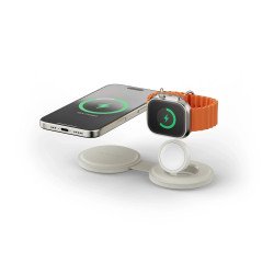 Satechi OntheGo 2-in-1 Casque, Smartphone, Smartwatch Blanc USB Recharge sans fil Charge rapide Intérieure
