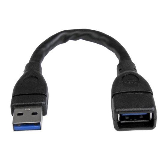 StarTech.com Câble d'extension USB 3.0 de 15cm - Rallonge USB A vers A - M/F - Noir