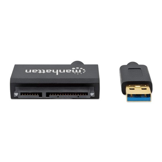 Manhattan Câble adaptateur USB-A vers SATA 2,5", 42 cm, mâle à mâle, 5 Gbit/s (USB 3.2 Gen1 / USB 3.0), prend en charge LBA 48 bits, noir, garantie 3 ans