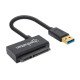 Manhattan Câble adaptateur USB-A vers SATA 2,5", 42 cm, mâle à mâle, 5 Gbit/s (USB 3.2 Gen1 / USB 3.0), prend en charge LBA 48 bits, noir, garantie 3 ans